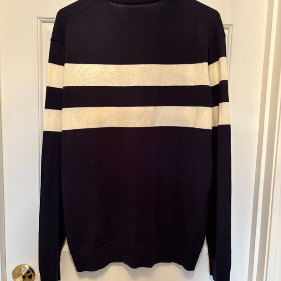 Men's Navy Striped Crewneck - Picture 3 of 3